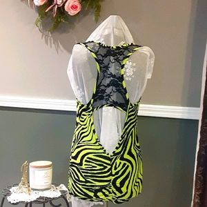 Sexy zebra lace racerback mini dress size small